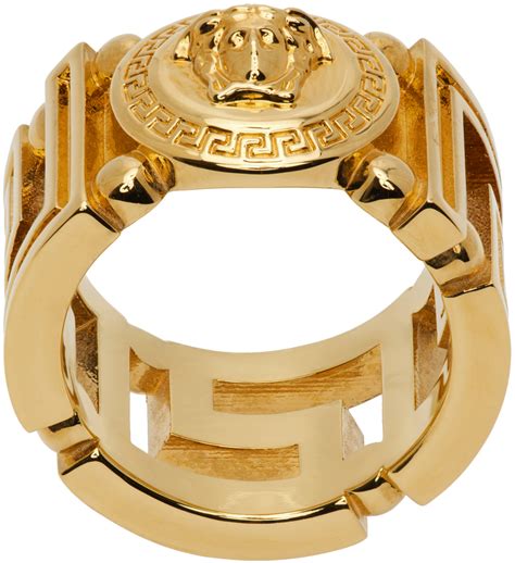 versace medusa ring ssense|Versace Medusa head ring.